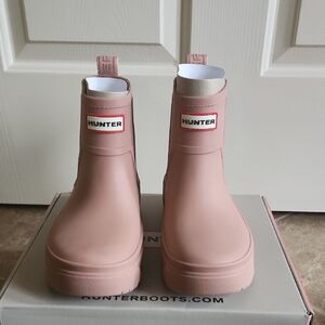 Hunter Blush Waterproof Ankle Boots